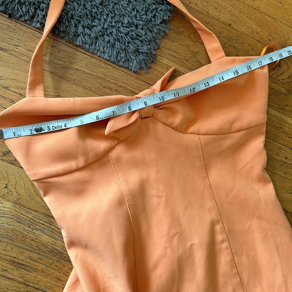 REVOLVE LIKELY Reyn Halter-Neck Dress Mandarin Orange Sun Size 10 - Picture 14 of 16